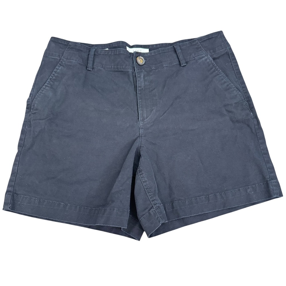 LOFT Monroe Chino‎ Shorts black Cotton Stretch 6 inseam Women 10